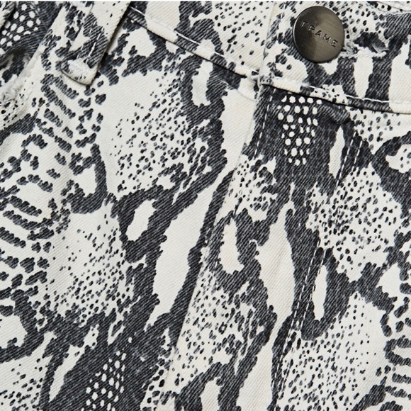 FRAME Ali High Rise Cigarette Python Print Jeans Sz 29 - Picture 6 of 9